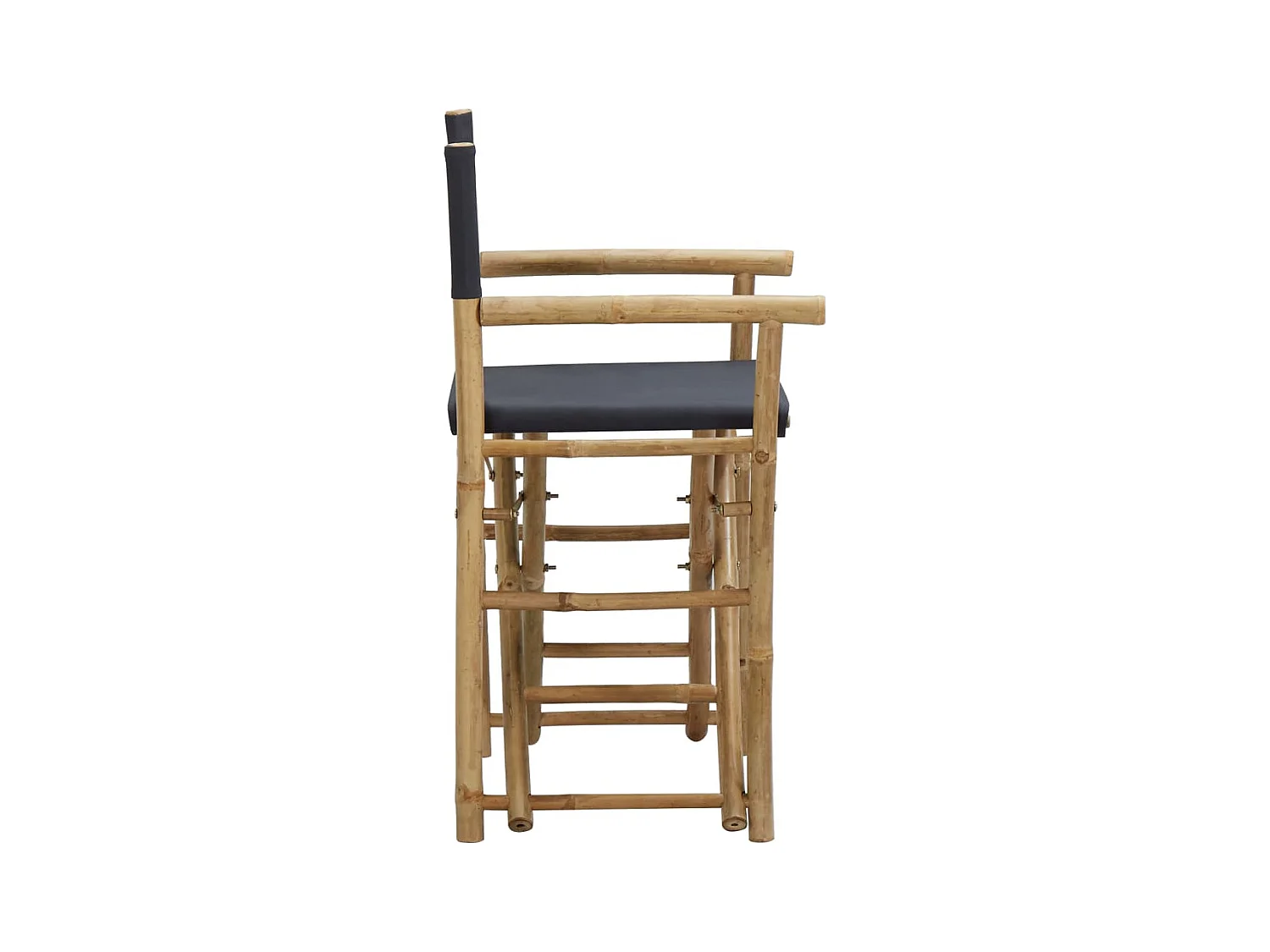 Set di 2 sedie da regista pieghevoli in tessuto di bambù grigio scuro