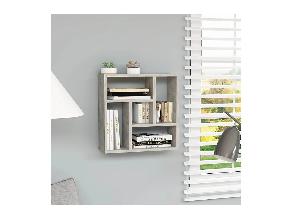 Étagère murale Gris béton 45,1x16x45,1 cm Bois d’ingénierie
