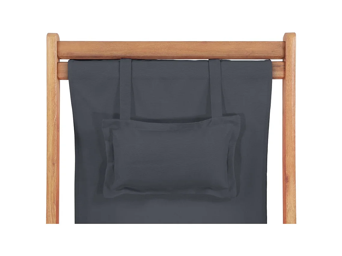 Sedia da spiaggia pieghevole Tessuto e struttura in legno Grigio