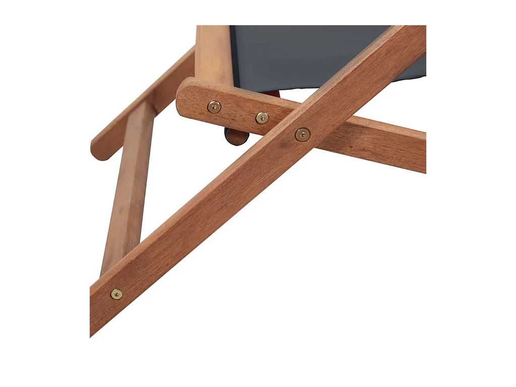 Sedia da spiaggia pieghevole Tessuto e struttura in legno Grigio