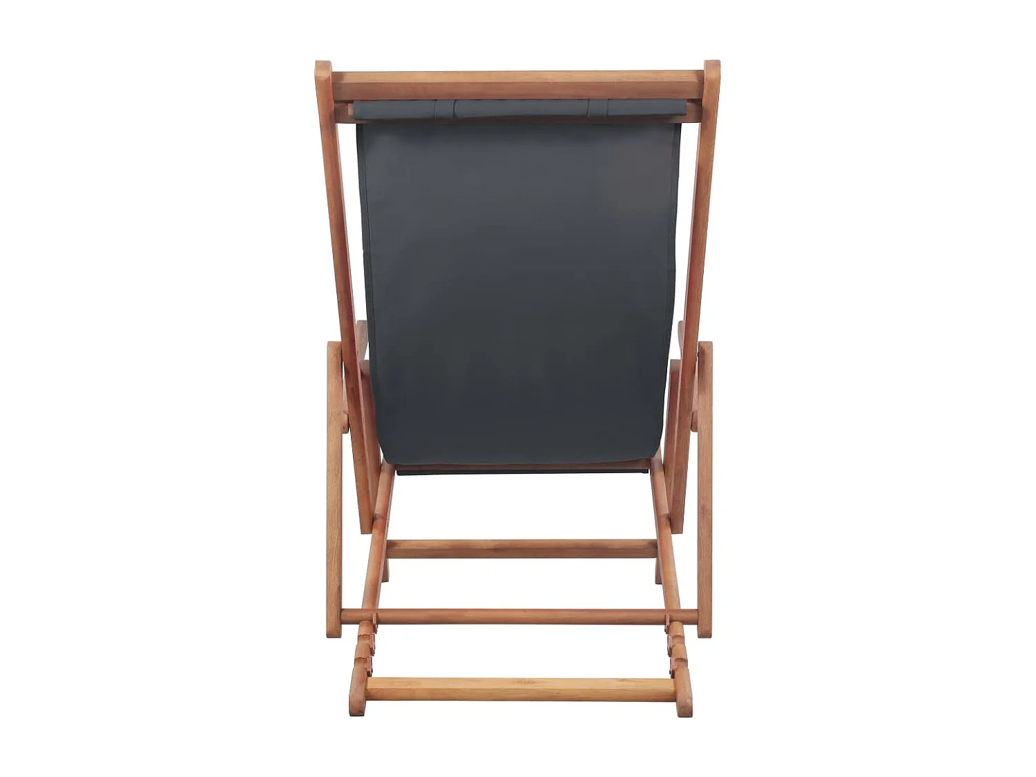 Chaise pliable de plage Tissu et cadre en bois Gris
