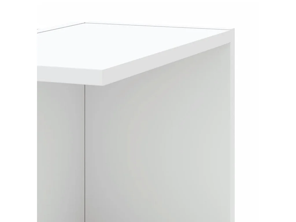 Estantería de esquina de pared blanca 36,5x36,5x140 cm madera de ingeniería