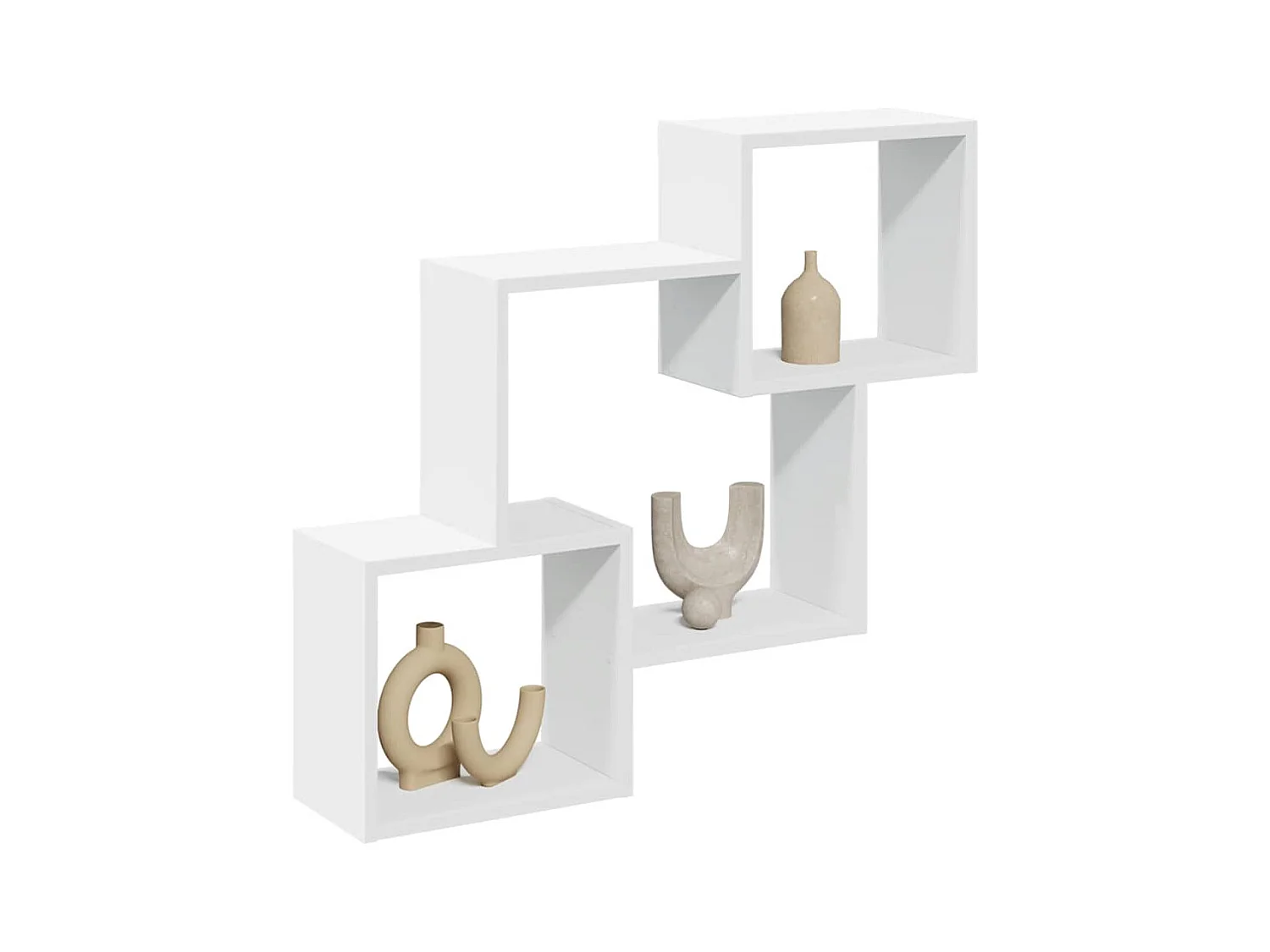 Wandkast 78x18x71 cm wit bewerkt hout