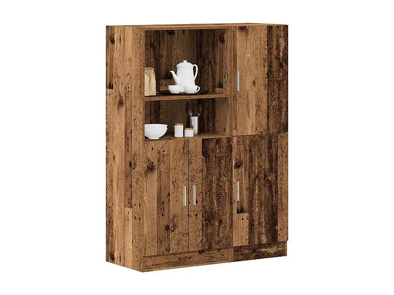 Ensemble d'armoires de cuisine 2 pcs vieux bois