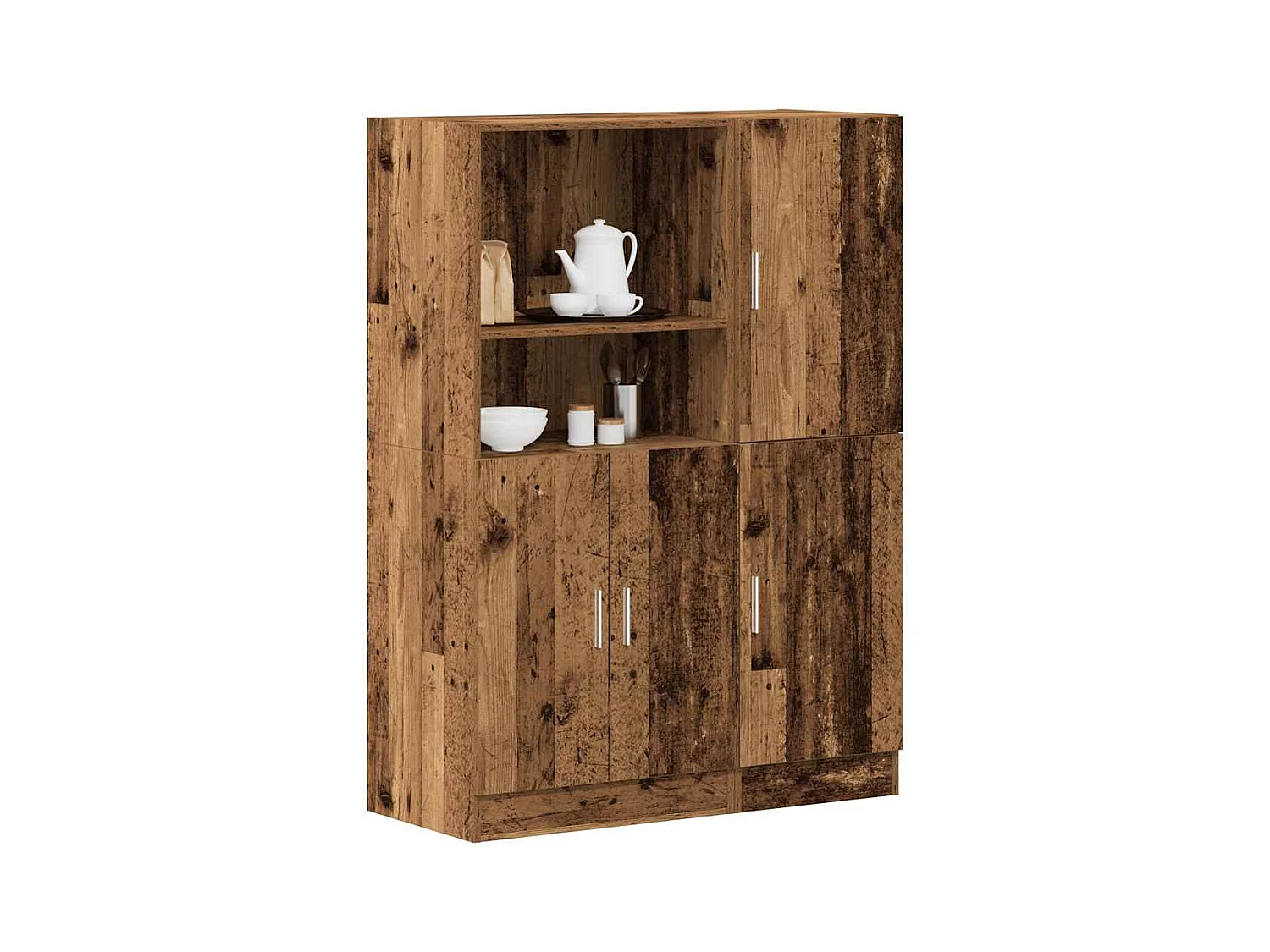 Ensemble d'armoires de cuisine 2 pcs vieux bois