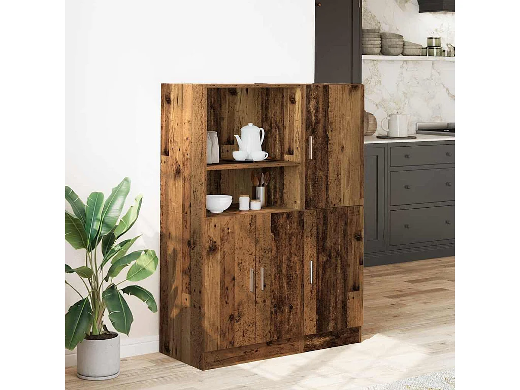 Ensemble d'armoires de cuisine 2 pcs vieux bois