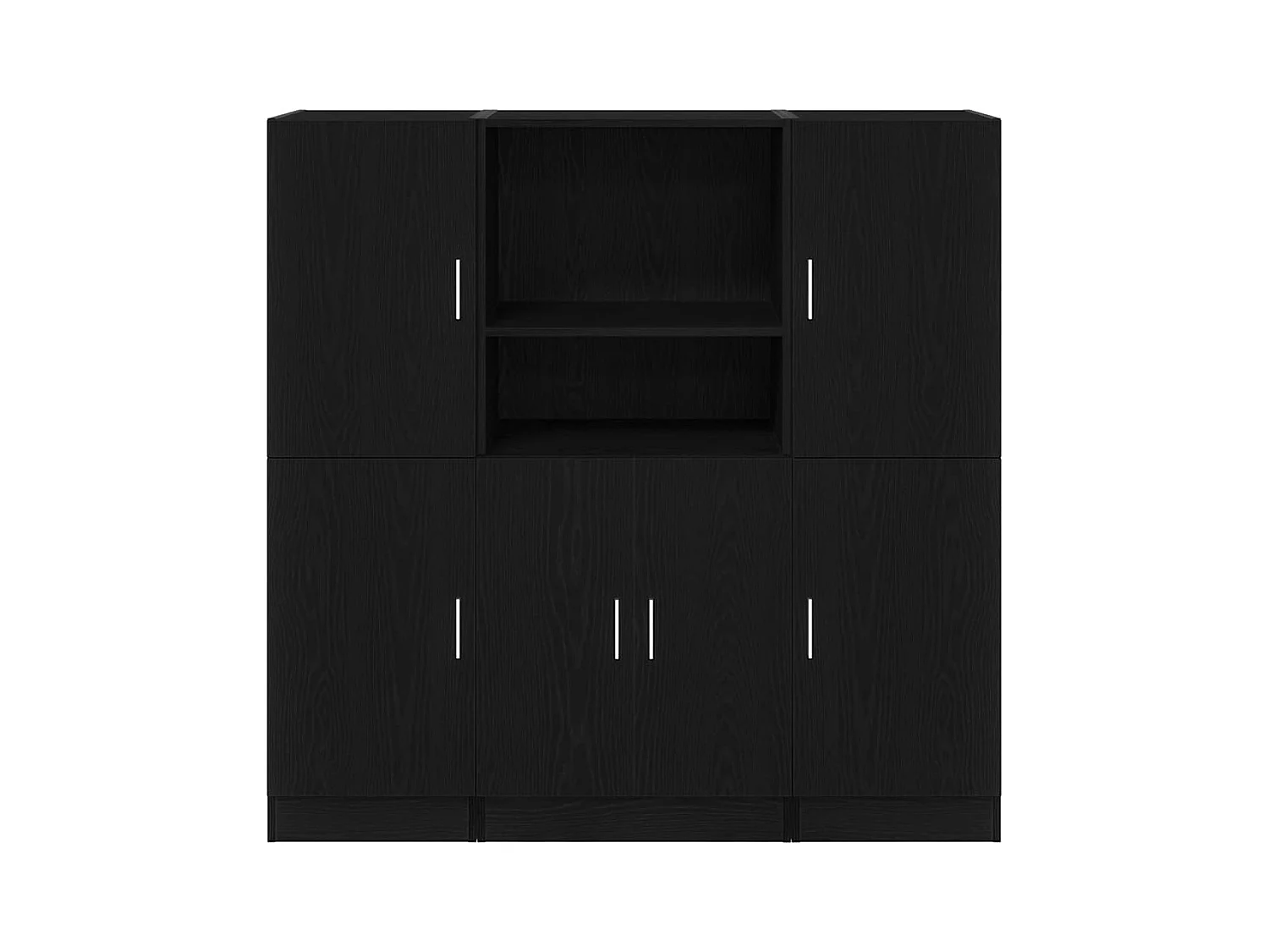 Set di 3 mobili da cucina in legno ingegnerizzato nero