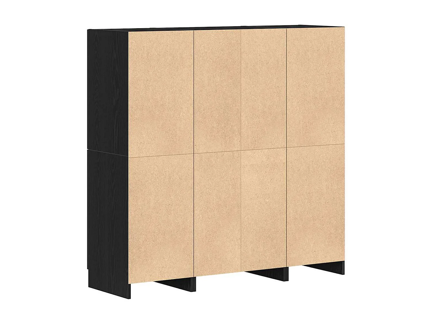 Set di 3 mobili da cucina in legno ingegnerizzato nero