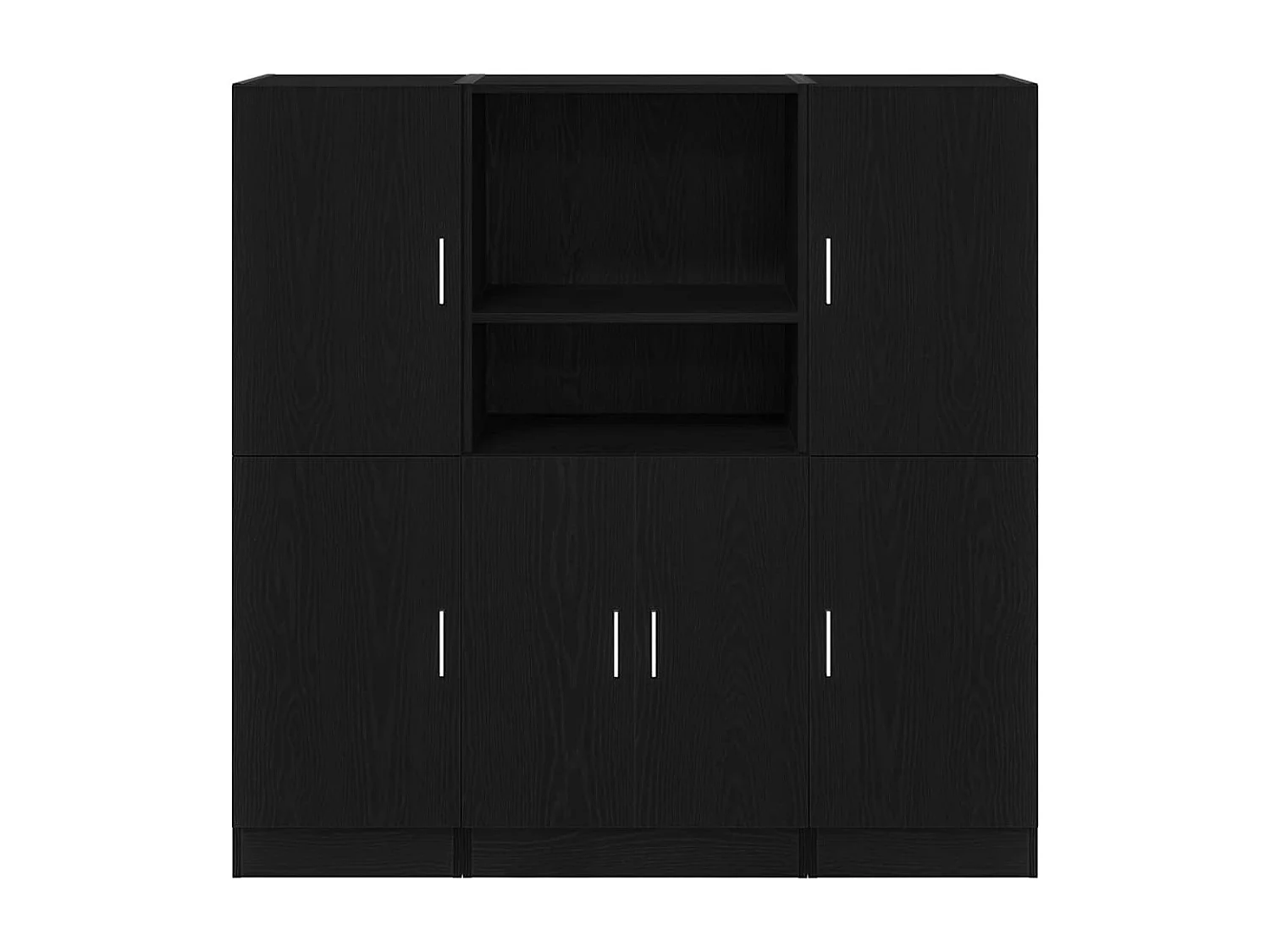 Ensemble d'armoires de cuisine 3 pcs noir bois d'ingénierie