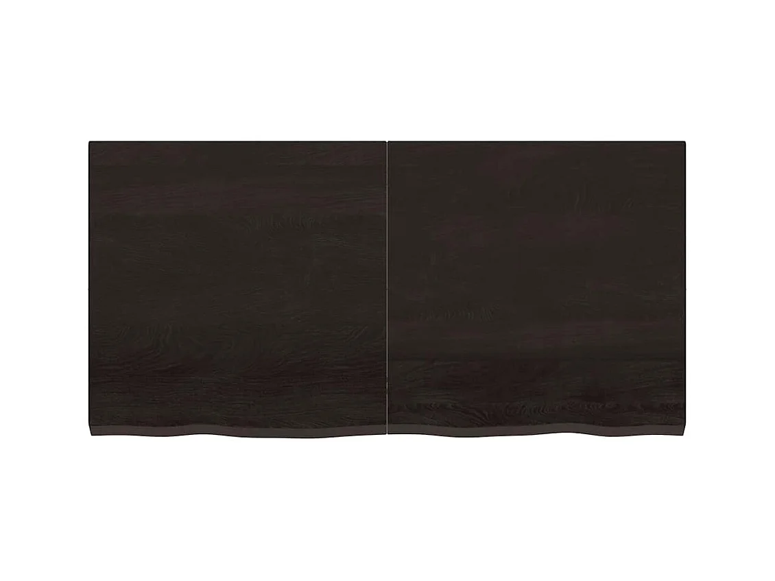 Mensola da parete marrone scuro in legno massello di rovere trattato