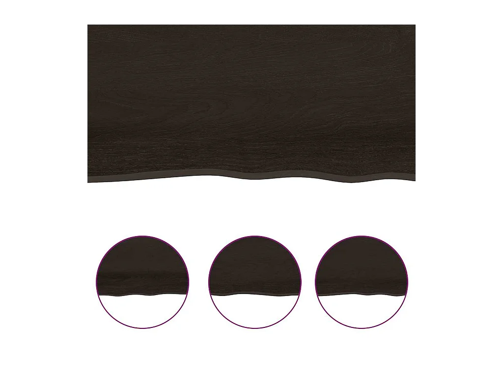 Mensola da parete marrone scuro in legno massello di rovere trattato