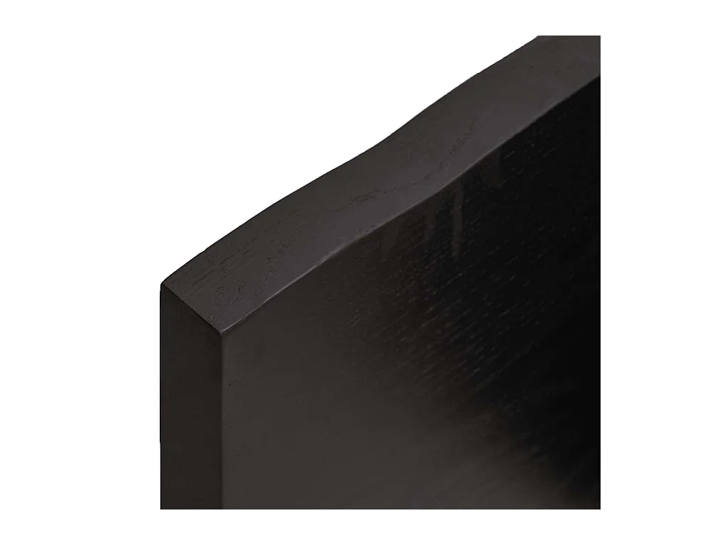 Mensola da parete marrone scuro in legno massello di rovere trattato