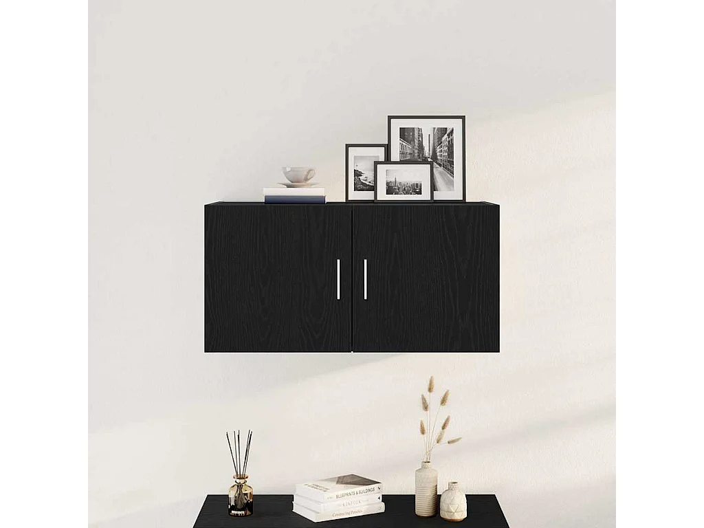 Armoire murale chêne noir 80x39x40 cm bois d'ingénierie