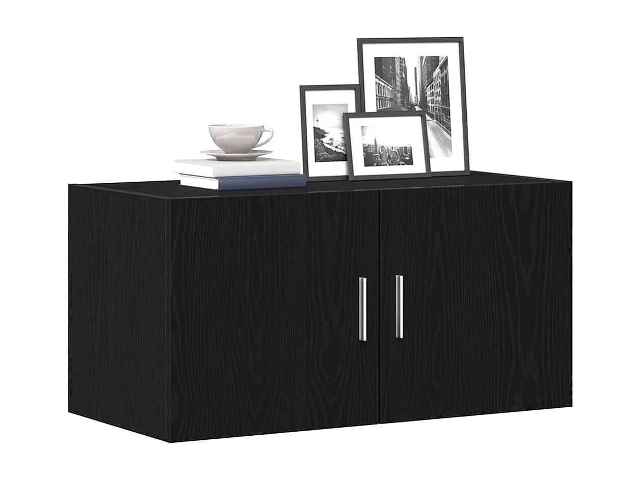 Armoire murale chêne noir 80x39x40 cm bois d'ingénierie
