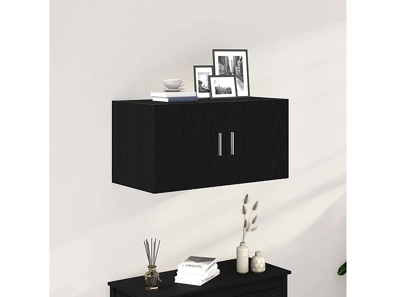 Armoire murale chêne noir 80x39x40 cm bois d'ingénierie