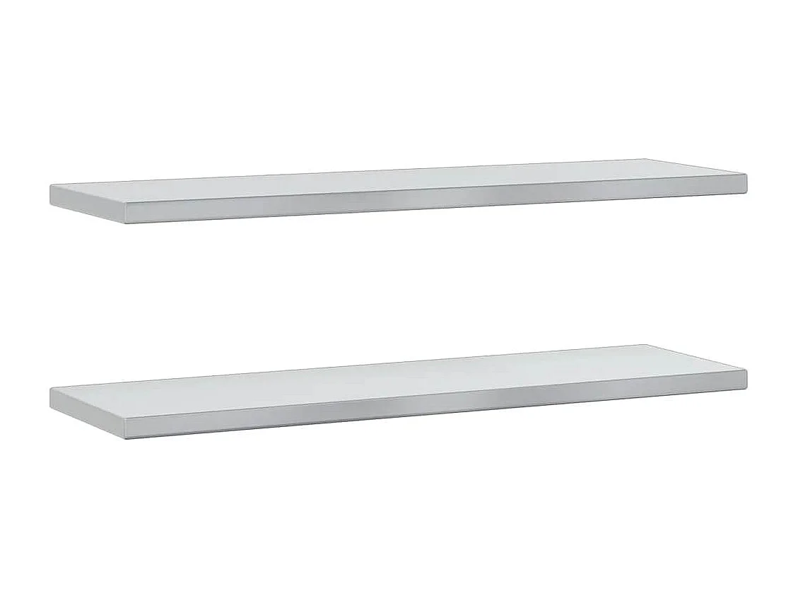 Étagères murales 2 pcs 100x30x3 cm argenté acier inoxydable