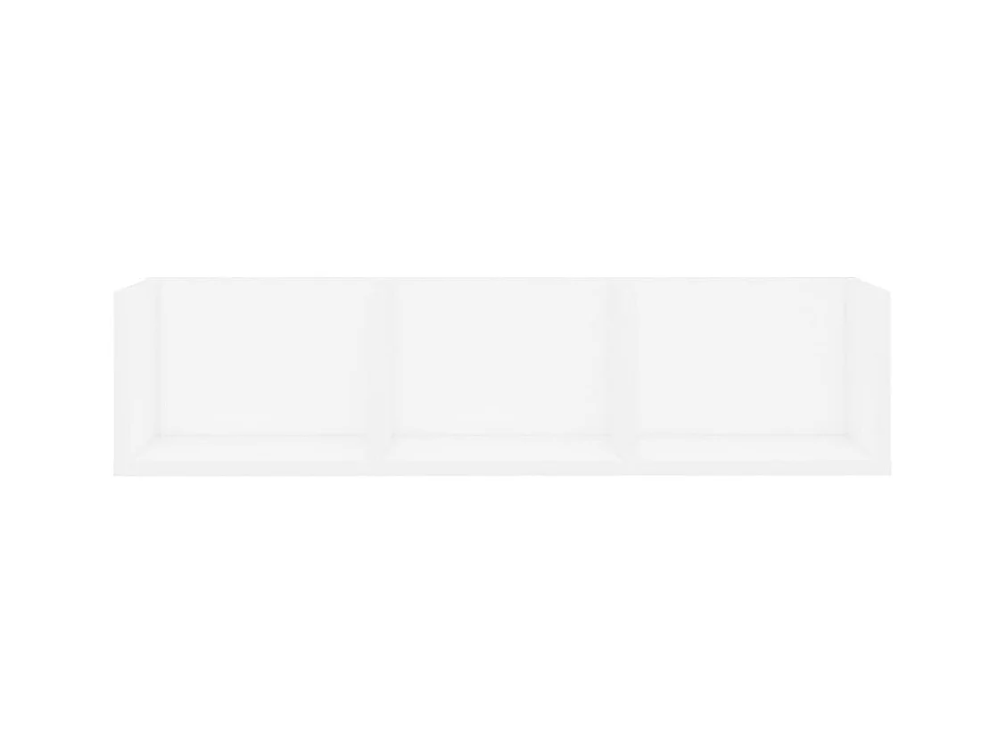 Mensola da parete per CD bianca 75x18x18 cm in legno ingegnerizzato