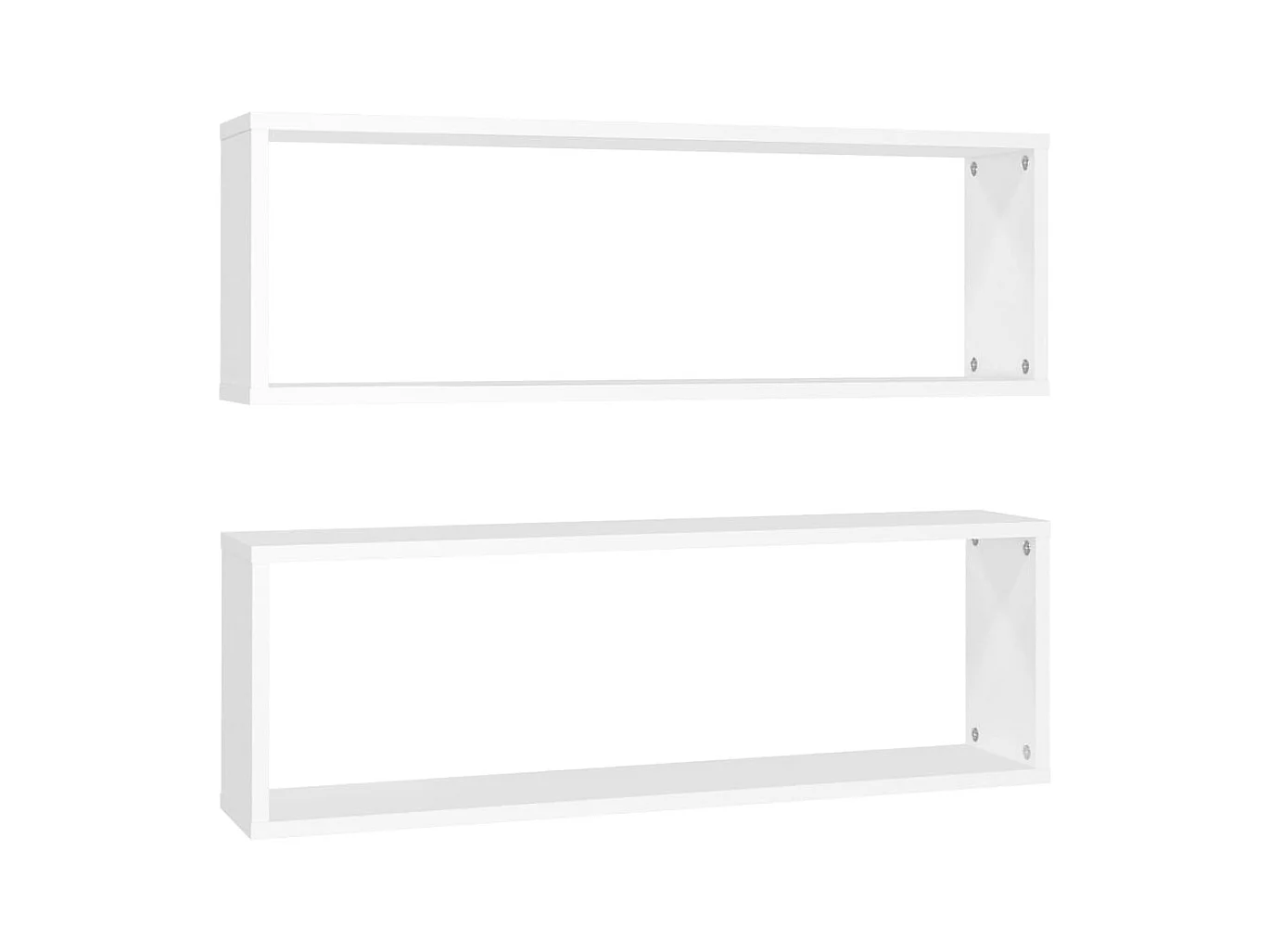 mensole a cubo bianche da parete 80x15x26,5 cm in legno ingegnerizzato