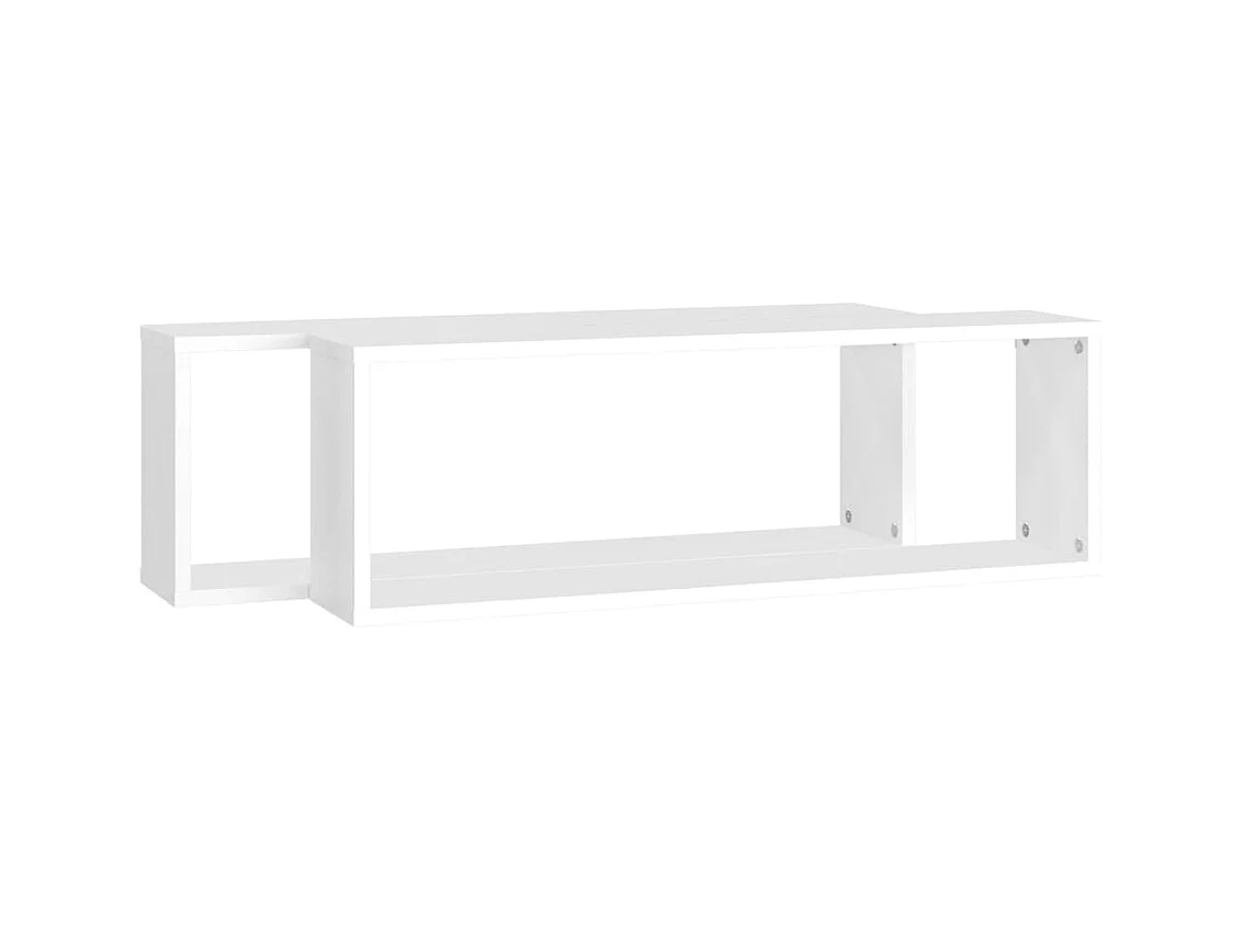 mensole a cubo bianche da parete 80x15x26,5 cm in legno ingegnerizzato