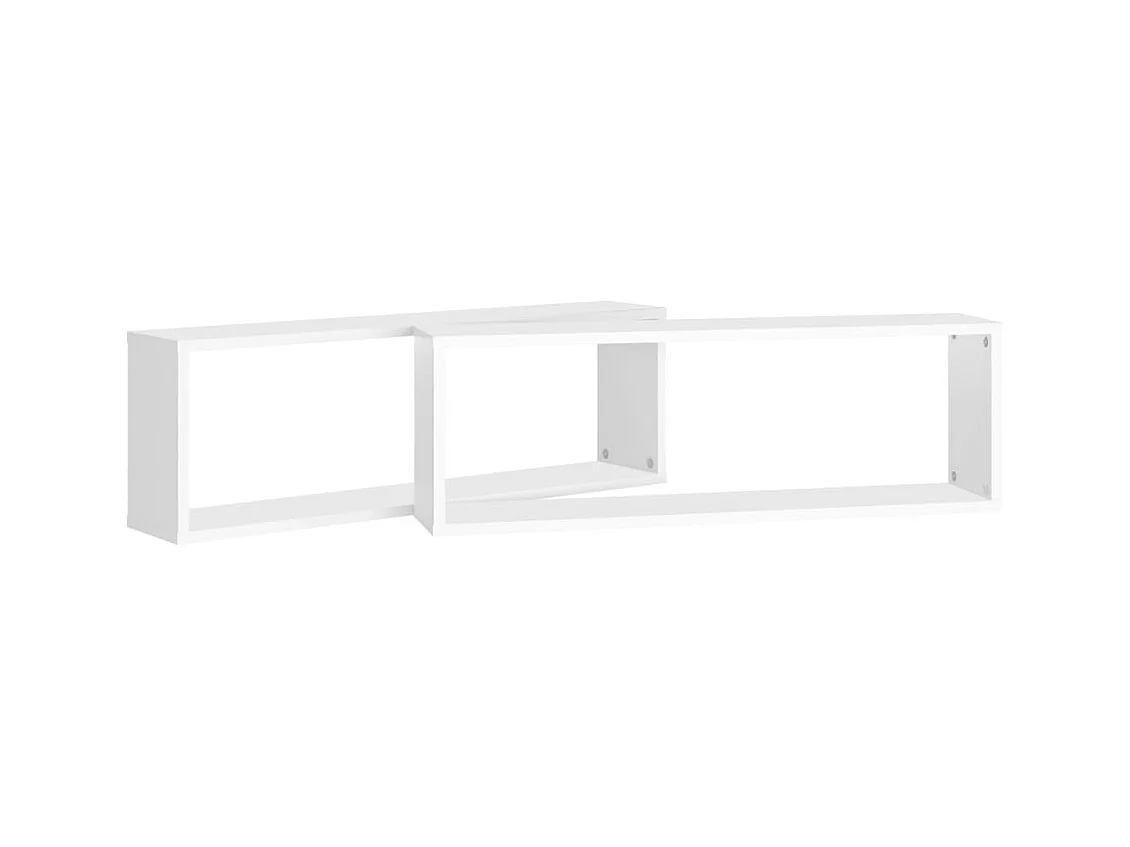 mensole a cubo bianche da parete 80x15x26,5 cm in legno ingegnerizzato