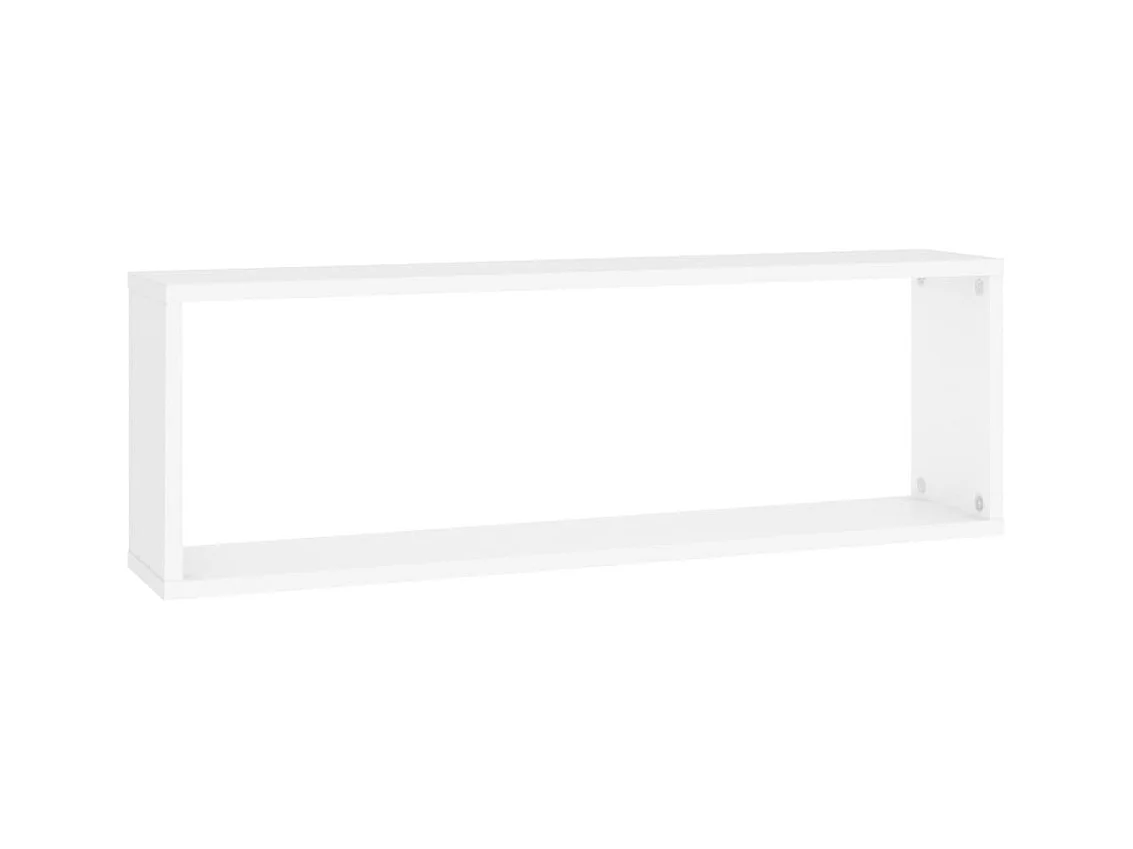 mensole a cubo bianche da parete 80x15x26,5 cm in legno ingegnerizzato