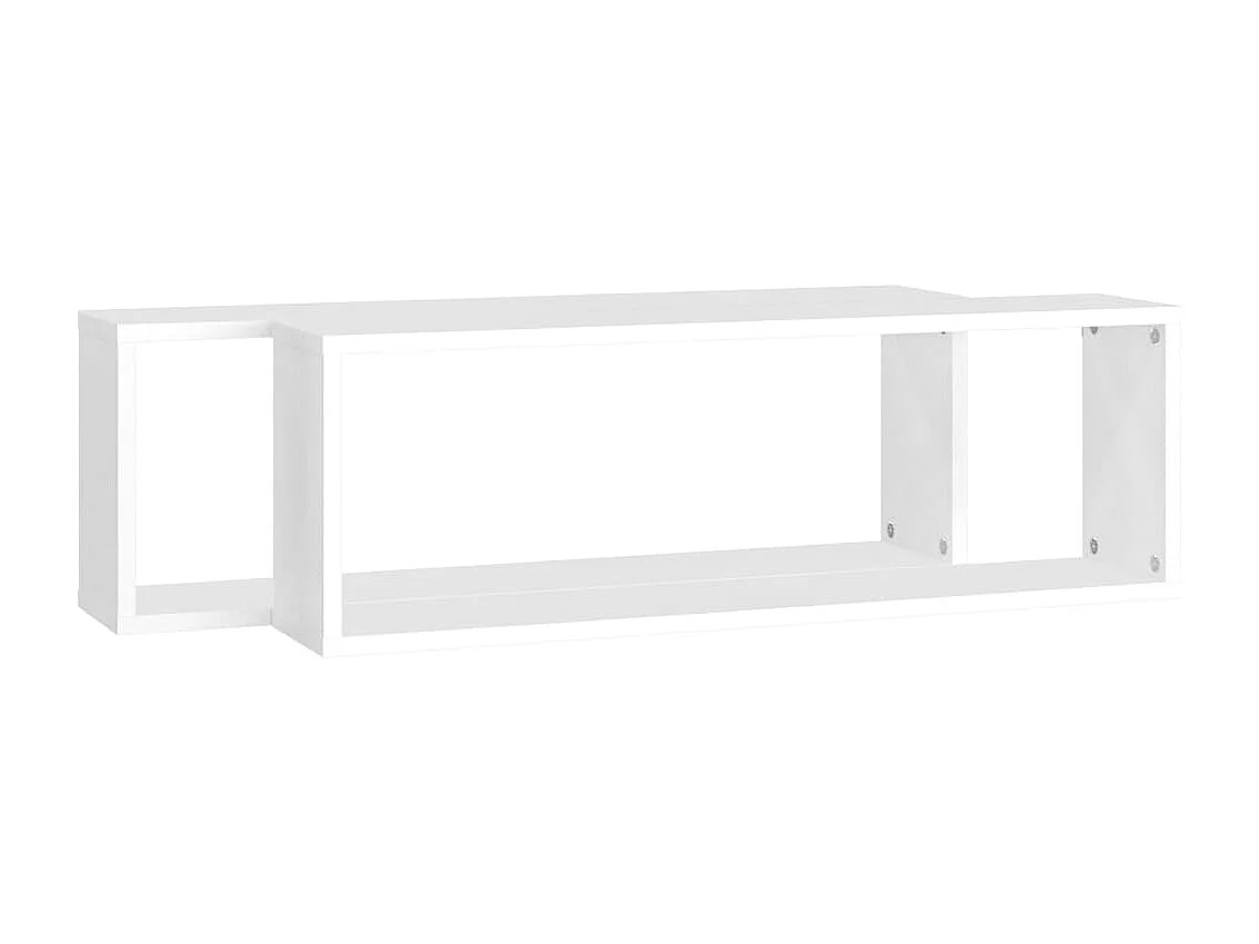 Étagères cube murales 2pcs Blanc 80x15x26,5cm bois d'ingénierie