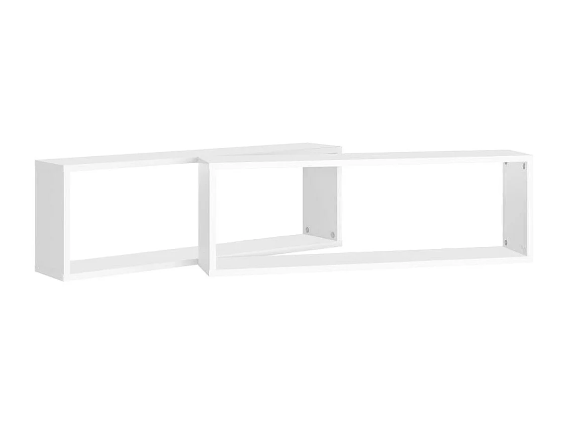 Étagères cube murales 2pcs Blanc 80x15x26,5cm bois d'ingénierie