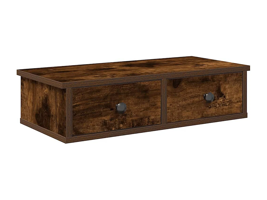 Étagère murale avec tiroirs chêne fumé bois d'ingénierie