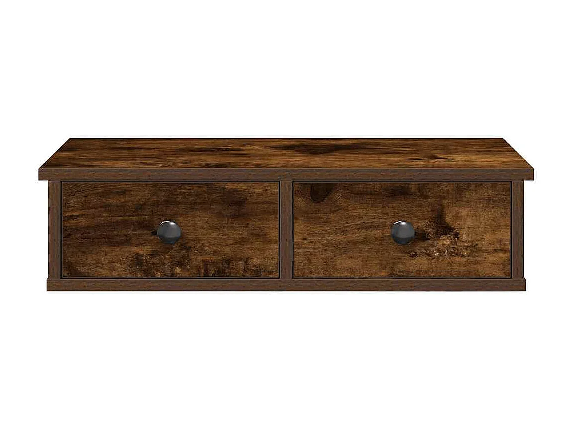 Étagère murale avec tiroirs chêne fumé bois d'ingénierie