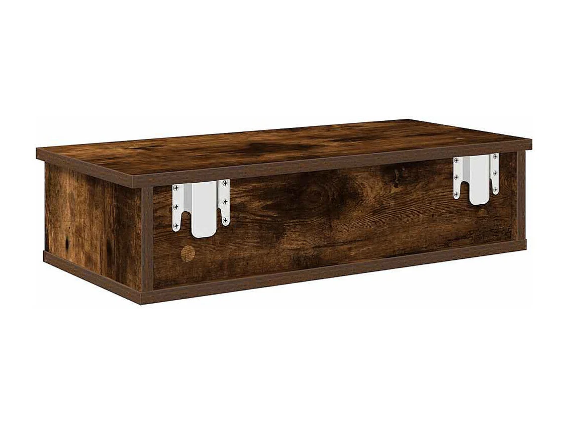 Étagère murale avec tiroirs chêne fumé bois d'ingénierie