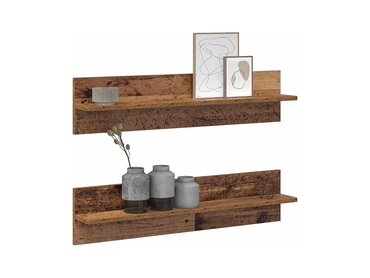 Étagères Murales 2 pcs Bois ancien 80 x 11,5 x 18 cm