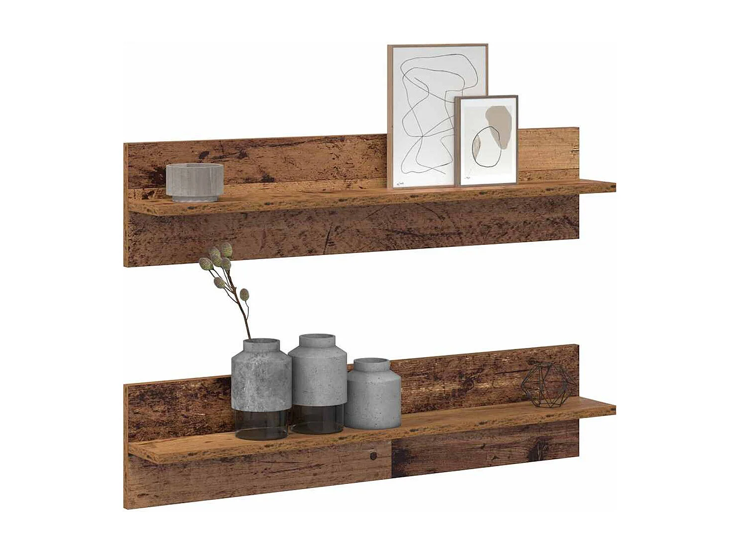 Étagères Murales 2 pcs Bois ancien 80 x 11,5 x 18 cm
