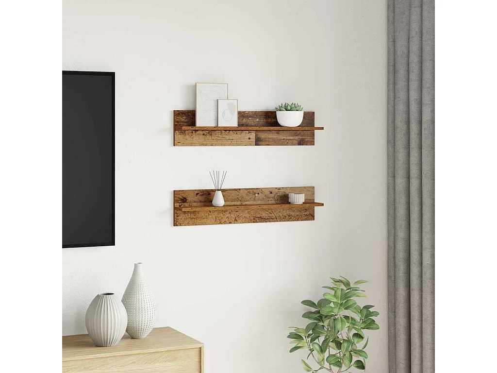 Étagères Murales 2 pcs Bois ancien 80 x 11,5 x 18 cm