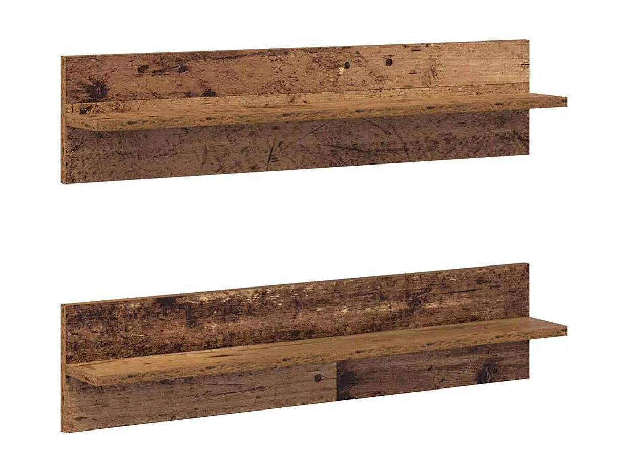 Mensole da parete 2 pezzi in legno antico 80 x 11,5 x 18 cm
