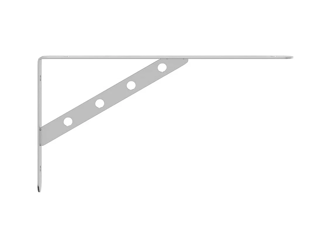 Supports d'étagères 4pcs 30x2,5x15,5cm argenté acier inoxydable