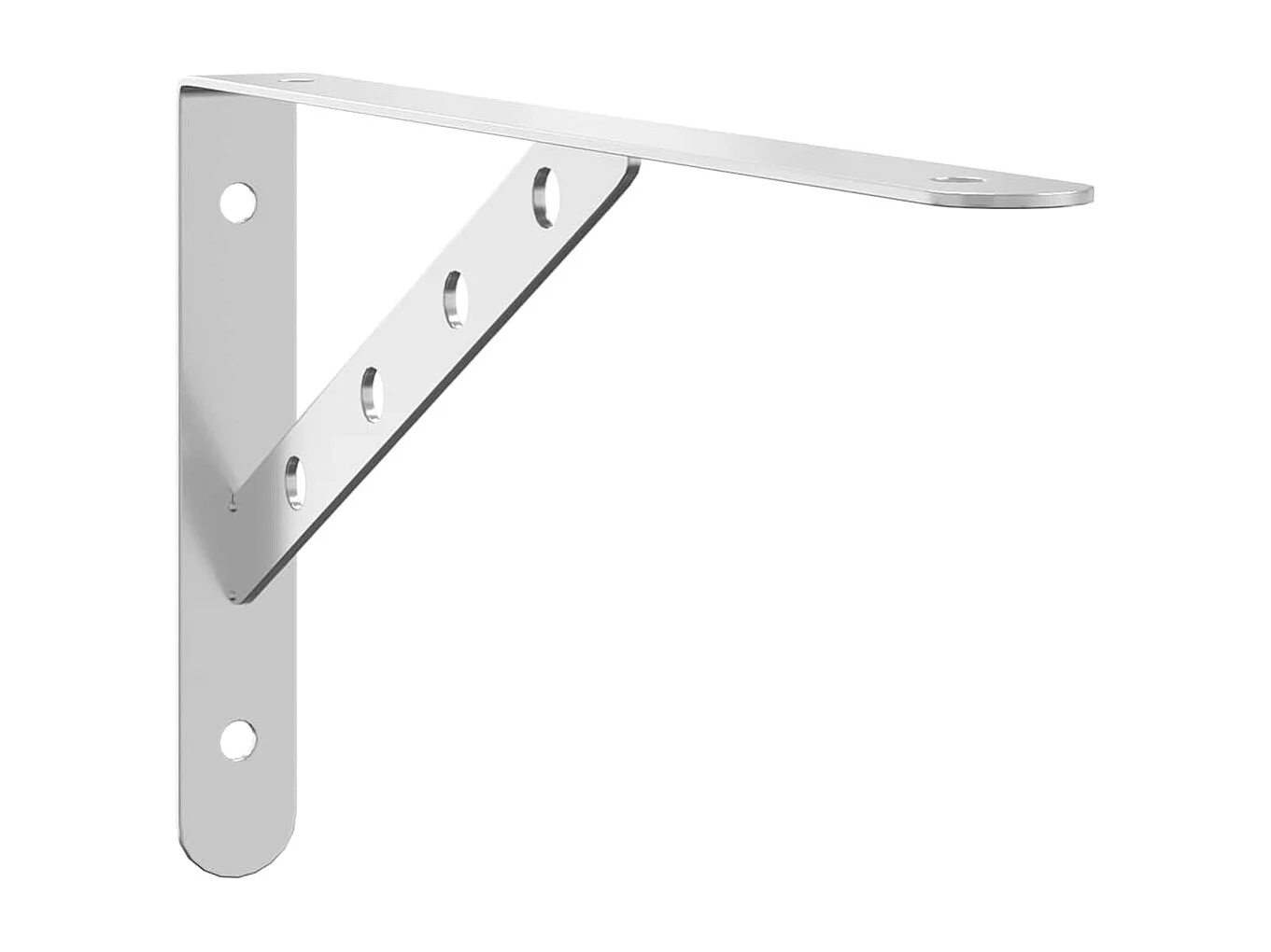 Supports d'étagères 4pcs 30x2,5x15,5cm argenté acier inoxydable