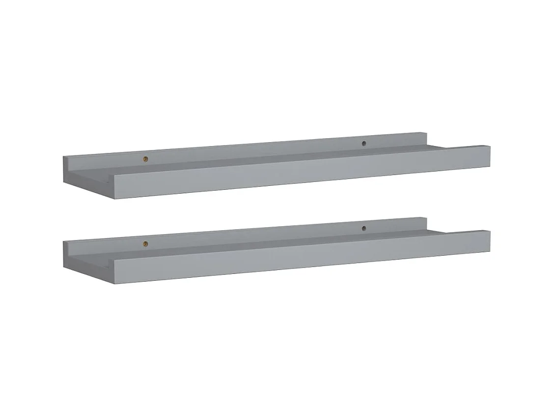 Étagères à rebord pour cadre photo 2 pcs Gris 40x9x3 cm MDF