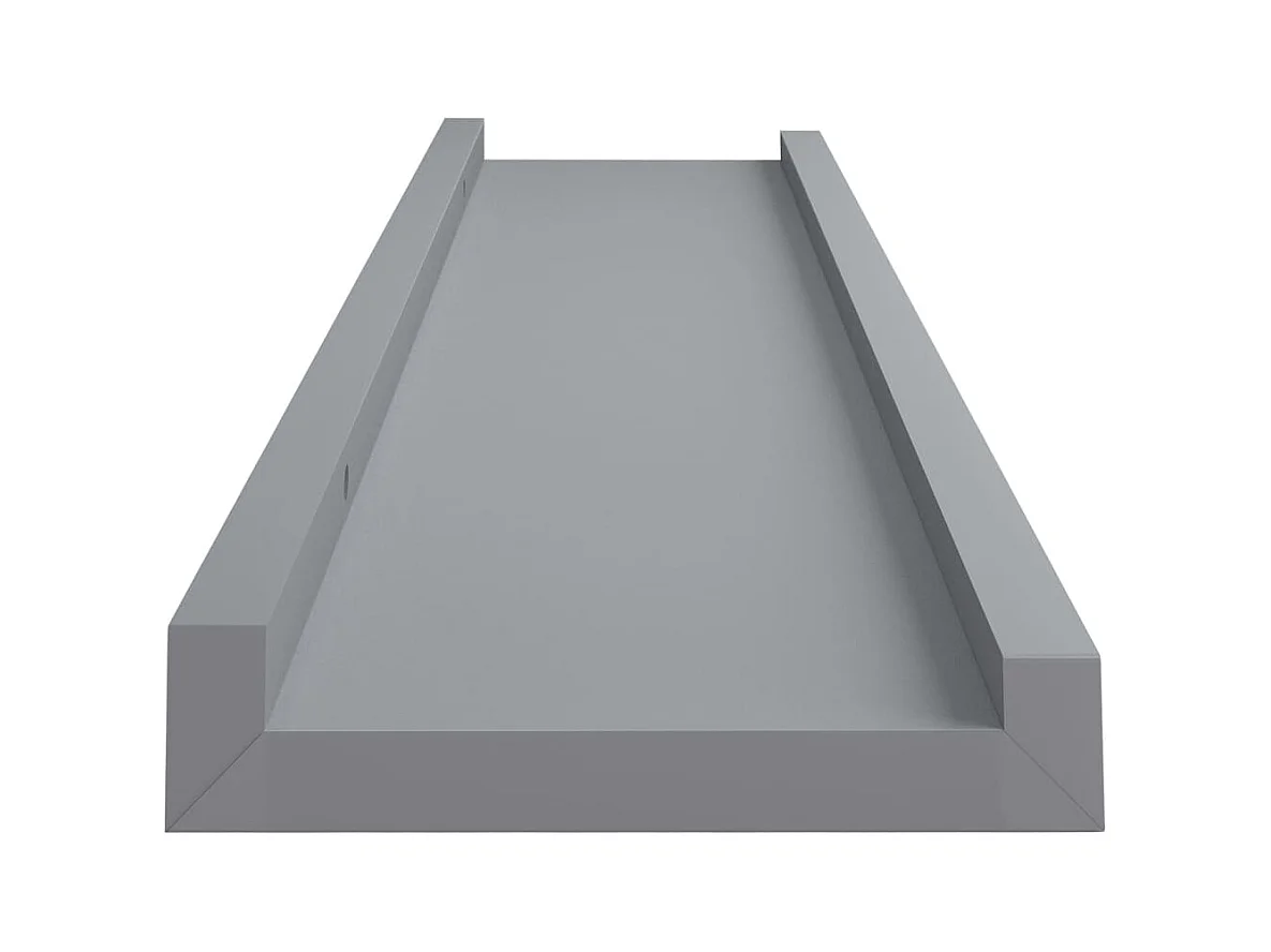 Étagères à rebord pour cadre photo 2 pcs Gris 40x9x3 cm MDF