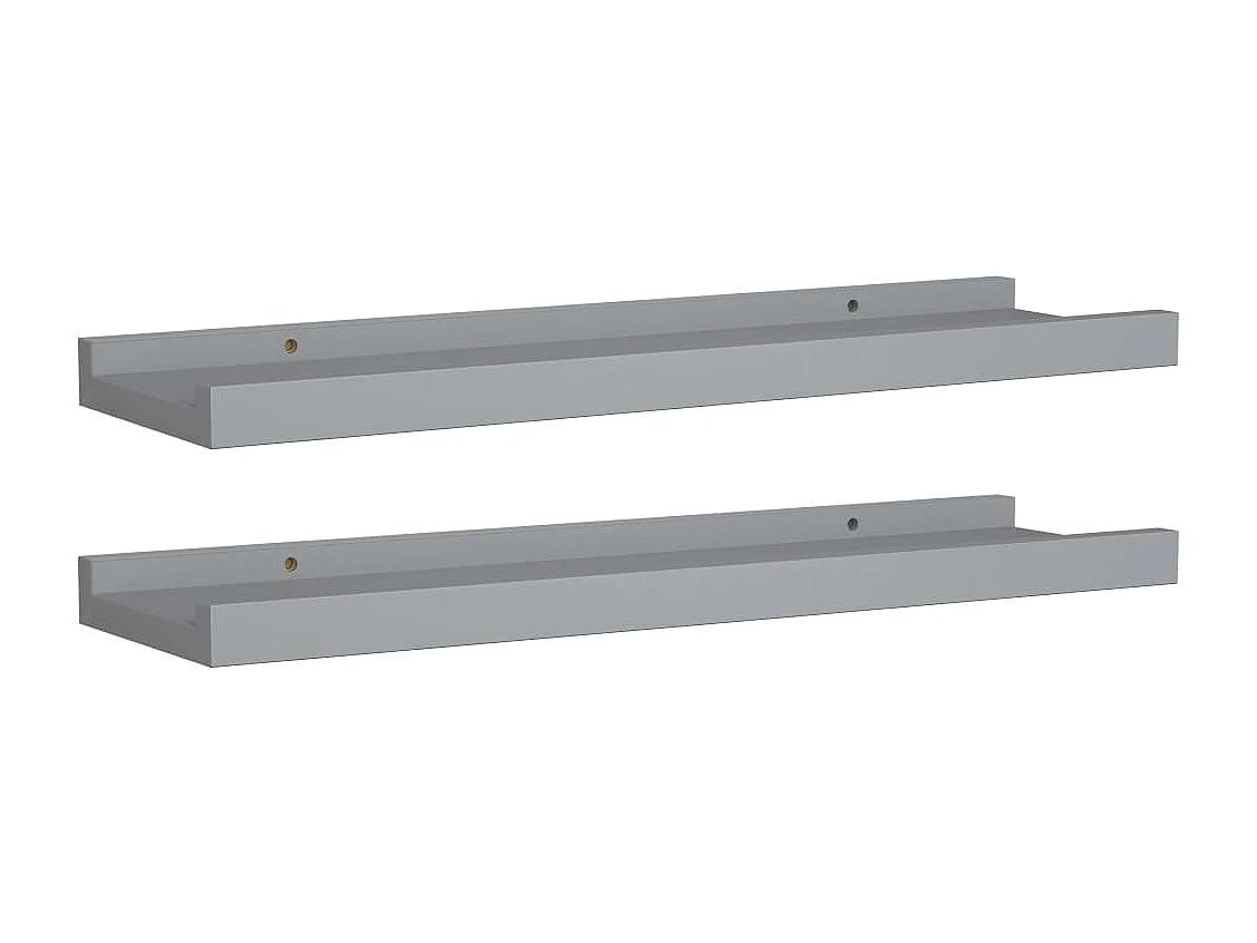 Étagères à rebord pour cadre photo 2 pcs Gris 40x9x3 cm MDF