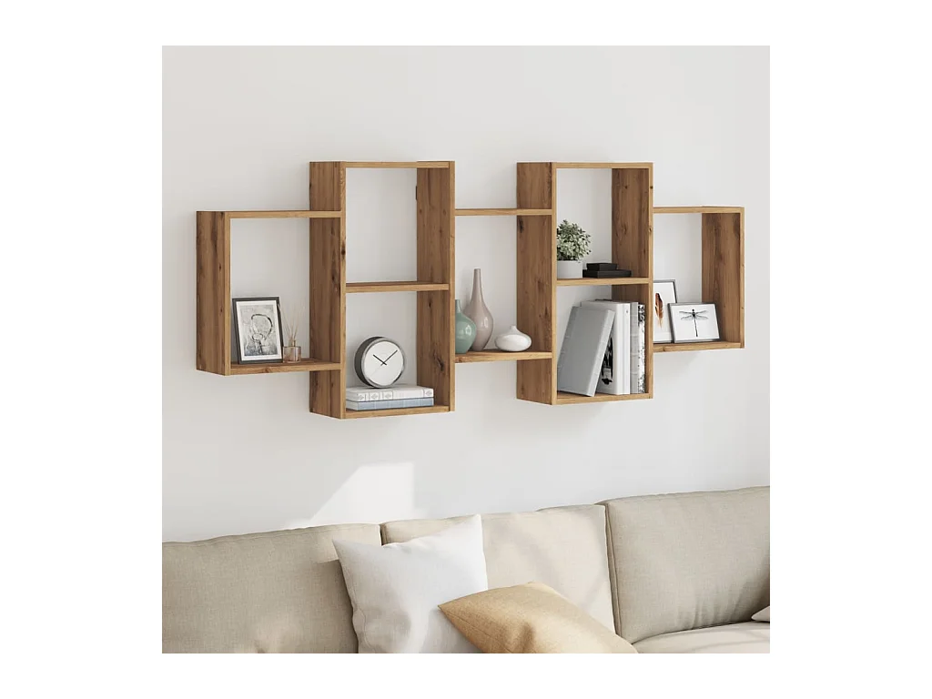 Handgemaakte eikenhouten wandplank 159x18x65 cm van bewerkt hout