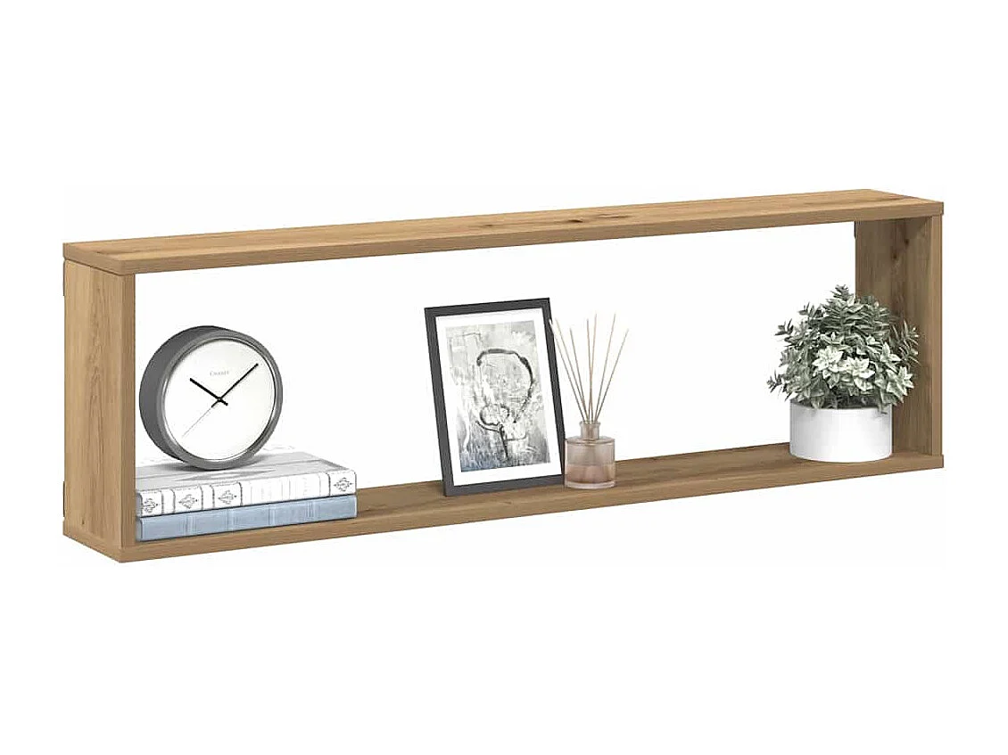 Estantes de pared cúbicos 2 piezas de madera de ingeniería de roble artesanal