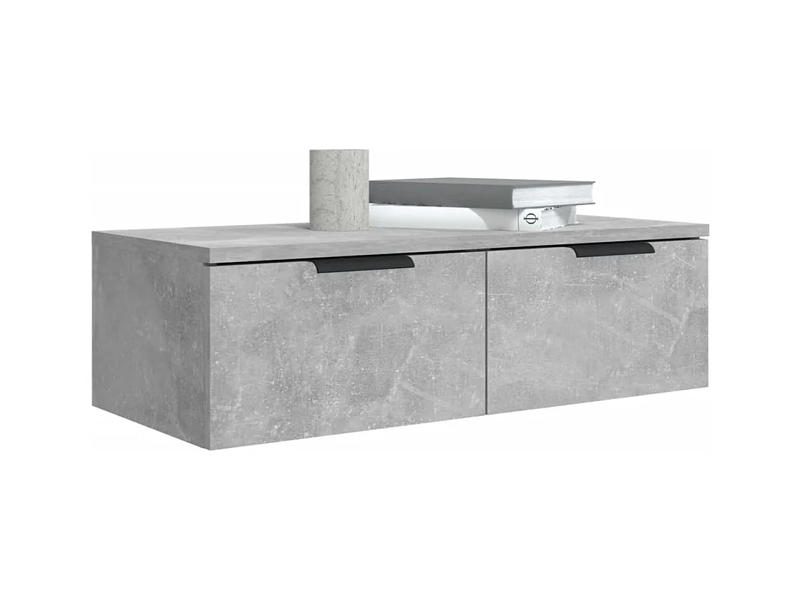 Armoires murales 2 pcs Gris béton 68x30x20 cm Bois d'ingénierie