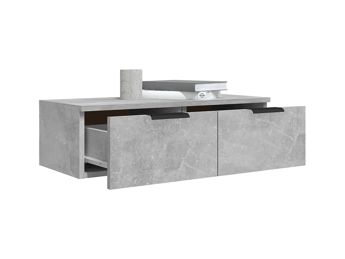 Armoires murales 2 pcs Gris béton 68x30x20 cm Bois d'ingénierie