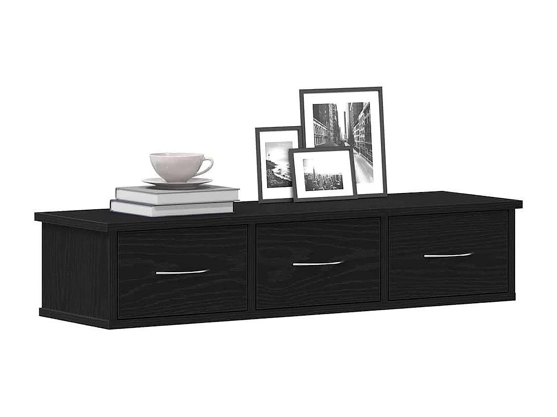 Armoire murale chêne noir 88x26x18,5 cm bois d'ingénierie