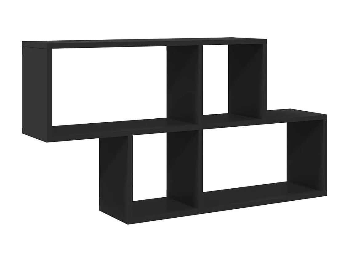 Zwarte wandplank 100x20x53 cm bewerkt hout