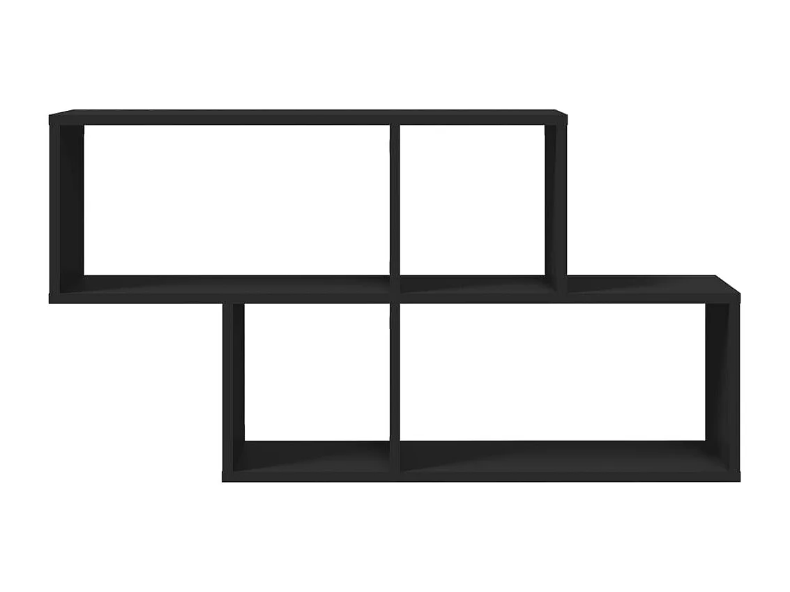 Zwarte wandplank 100x20x53 cm bewerkt hout