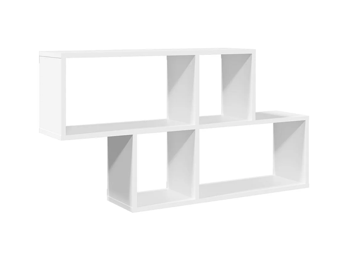 Weißes Wandregal 100x20x53 cm Holzwerkstoff