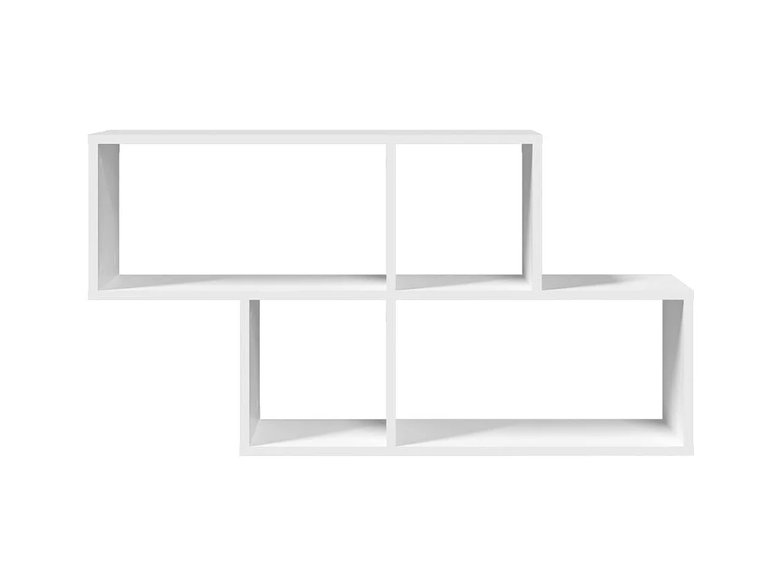 Weißes Wandregal 100x20x53 cm Holzwerkstoff