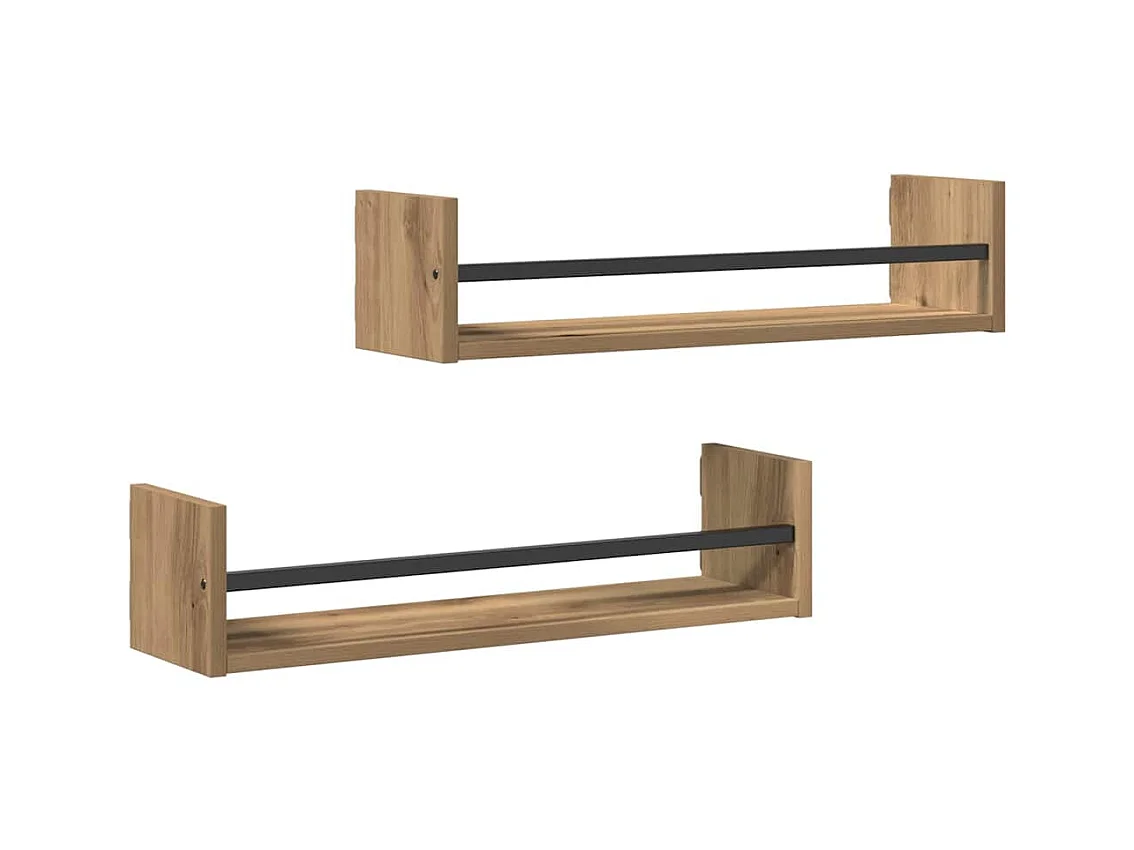 Étagères murales 2 pcs Chêne artisanal 60x16x14 cm Bois d'ingénierie