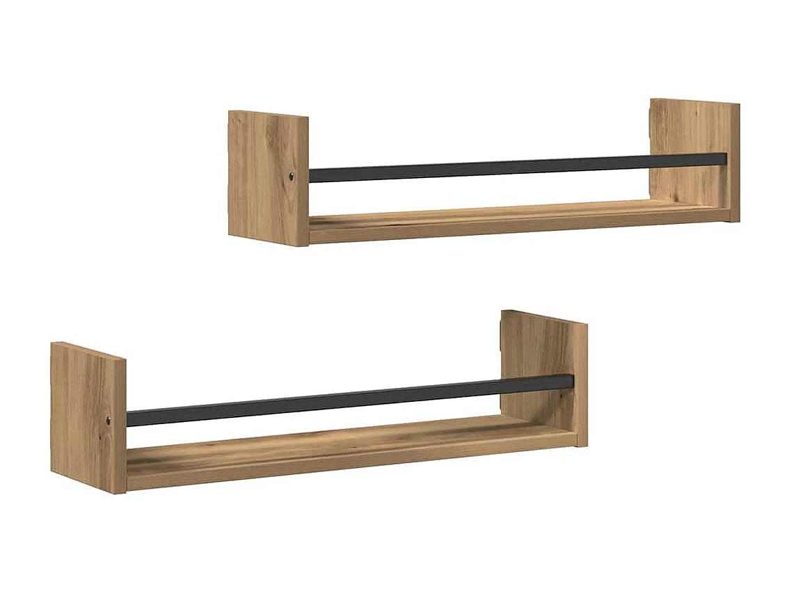 Étagères murales 2 pcs Chêne artisanal 60x16x14 cm Bois d'ingénierie
